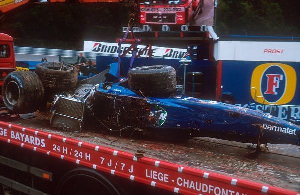 Burti's car in what was left of it